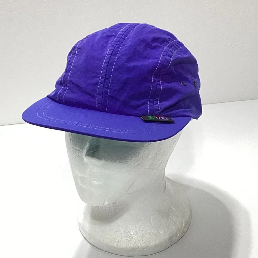 Vintage REI Purple and Teal Nylon Athletic Hat Boys Made In USA